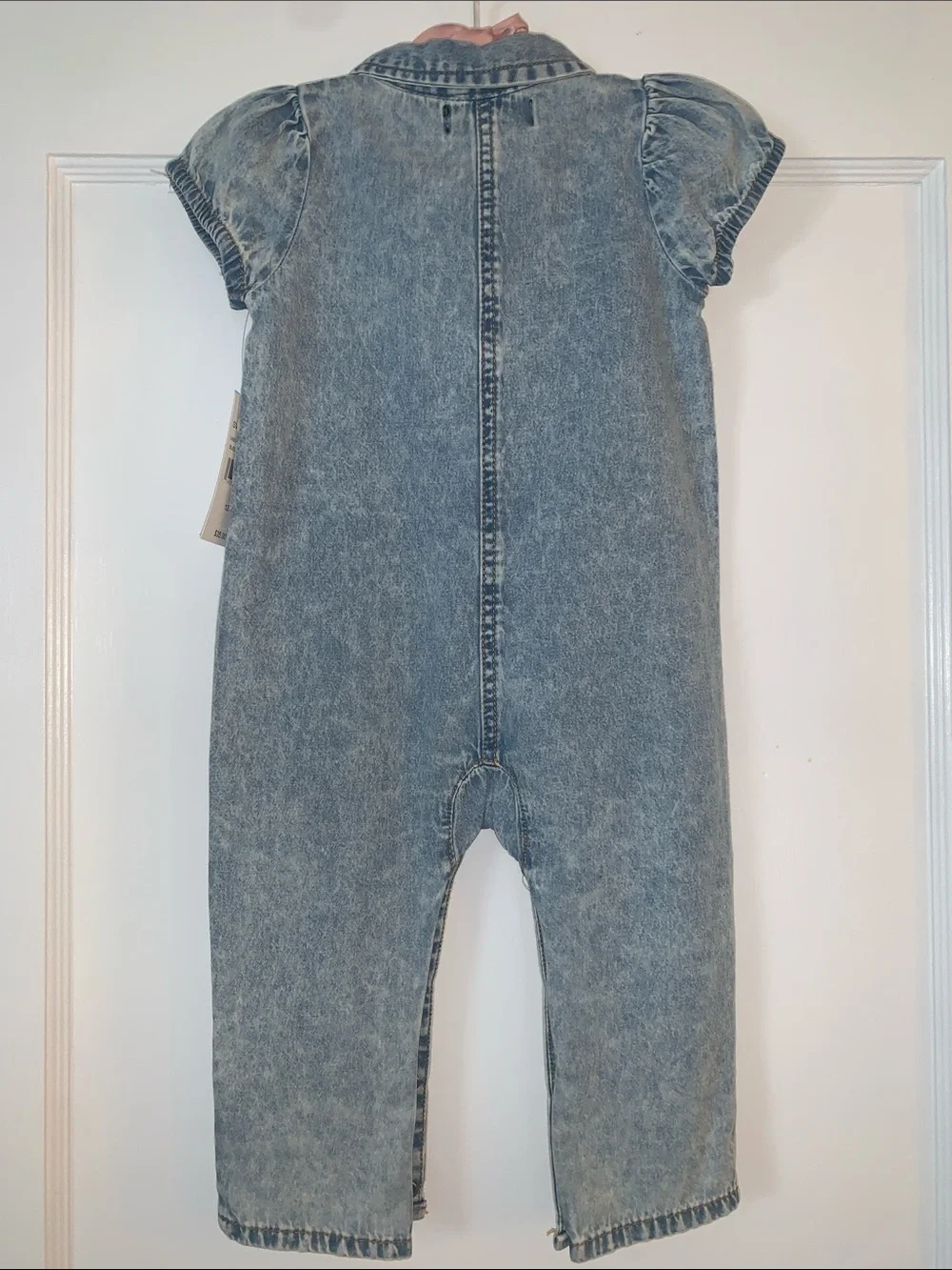 NWT 7 For All Mankind Cotton Denim Romper 12M Baby Girl